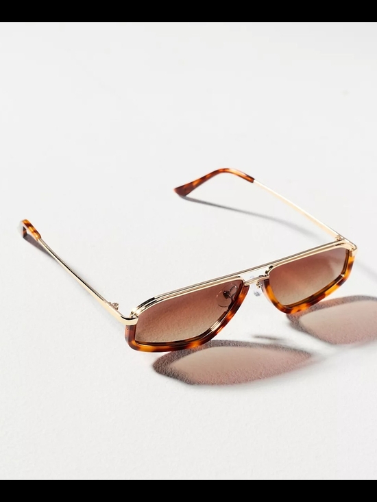 $90 Anthropologie Eleventh Hour Polarized Slim Metal Aviator Sunglasses main image 4